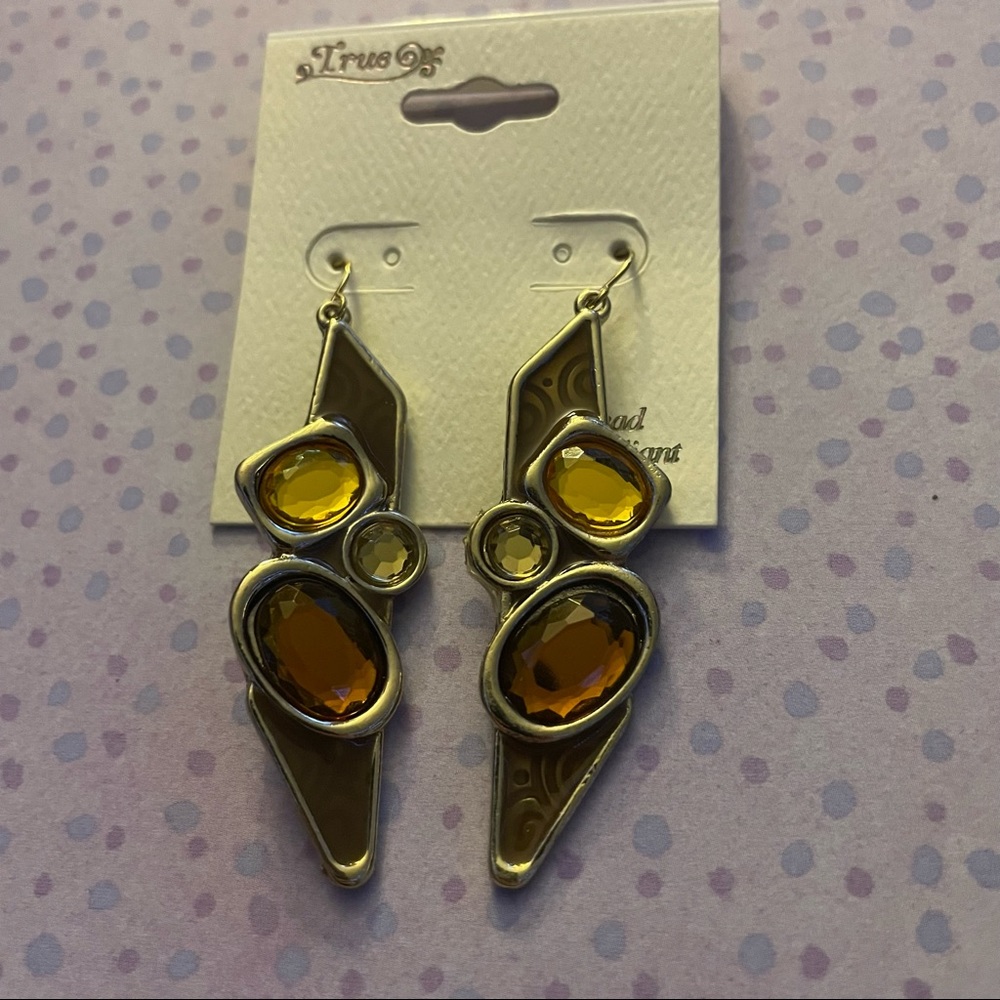 True Contemporary Gold Toned Dangle Earrings
